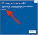 Windows SmartScreen message