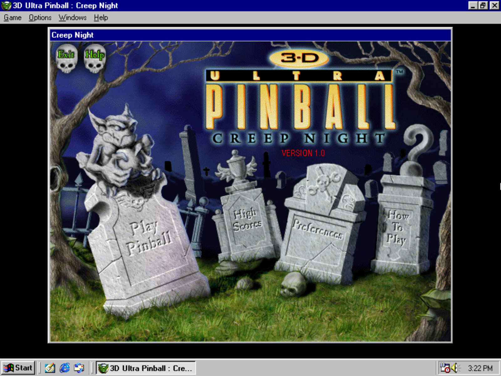 The main menu
